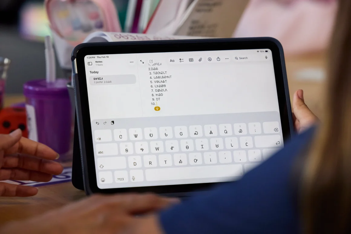 Apple cherokee nation education partnership cherokee keyboard on ipad